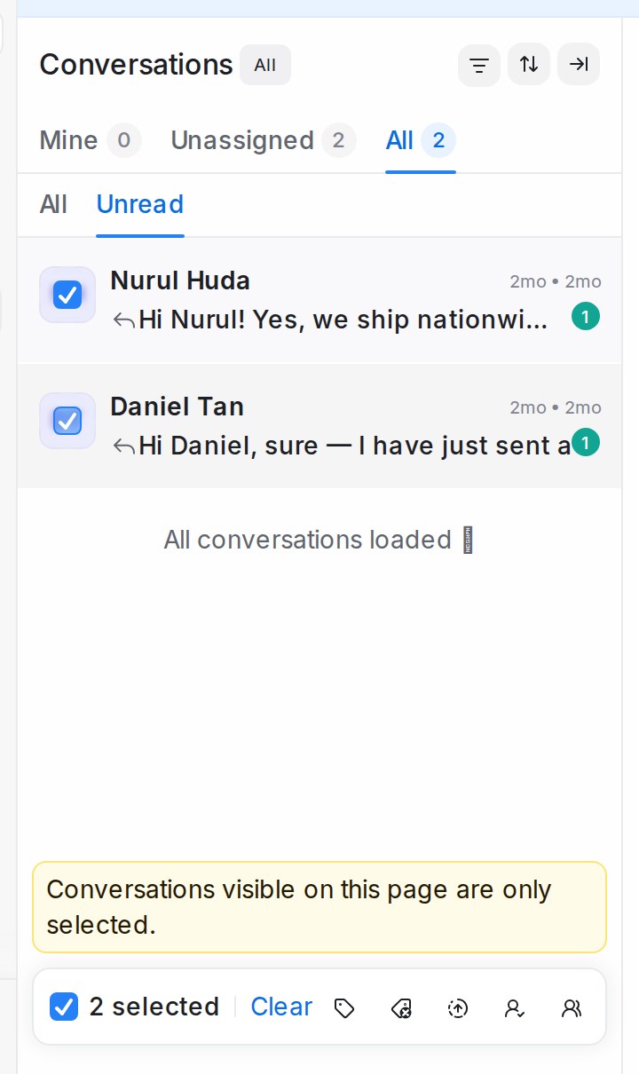 Acting on several conversations at once
