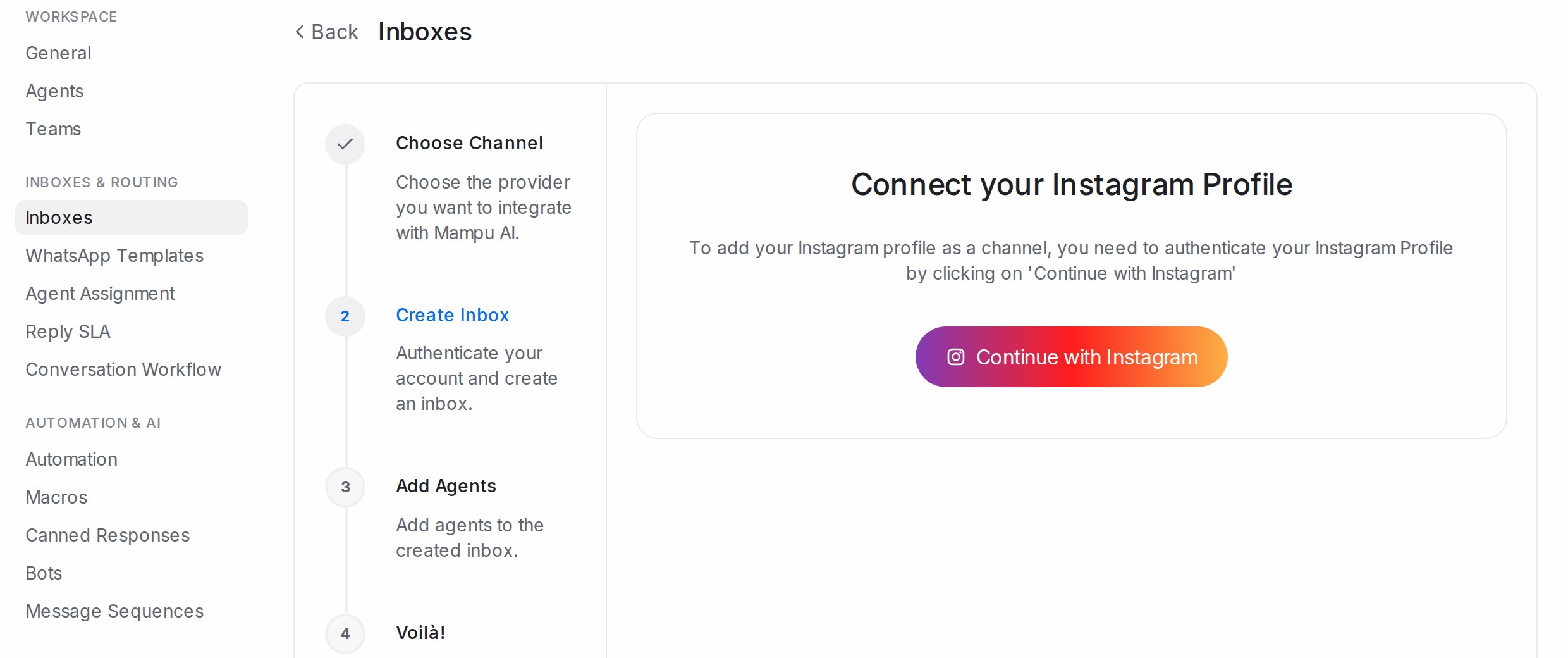 Langkah Connect your Instagram Profile