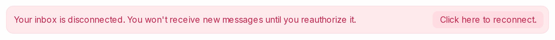 The disconnected banner with its reconnect link