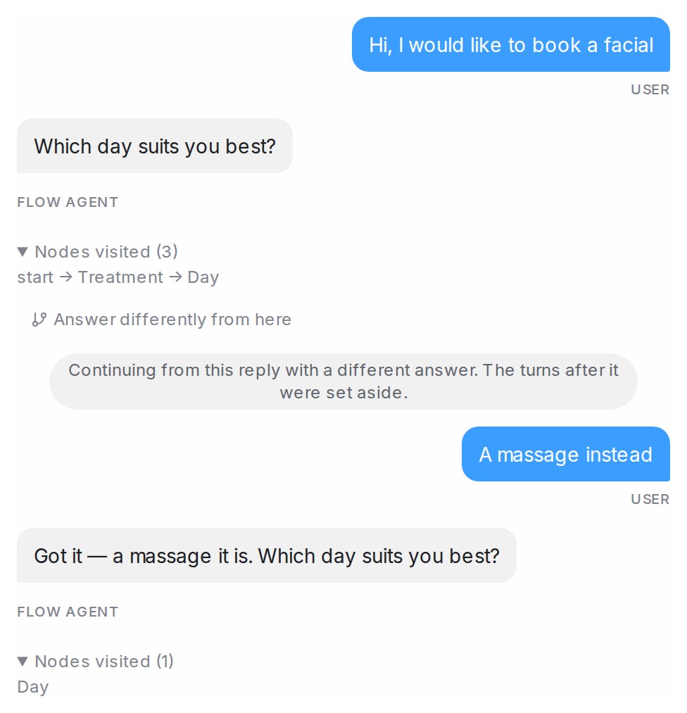 Answer differently from here under a Playground reply