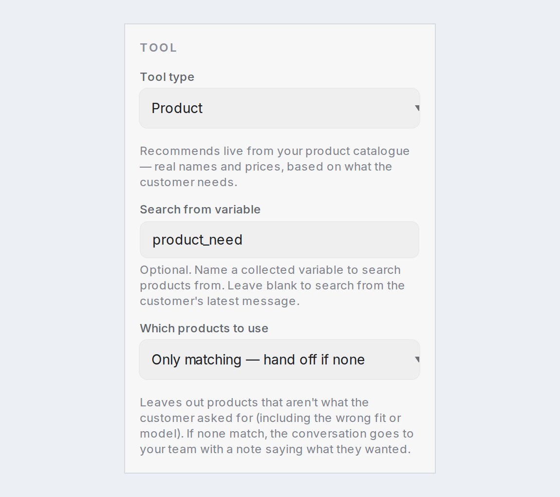 产品步骤上的 Which products to use