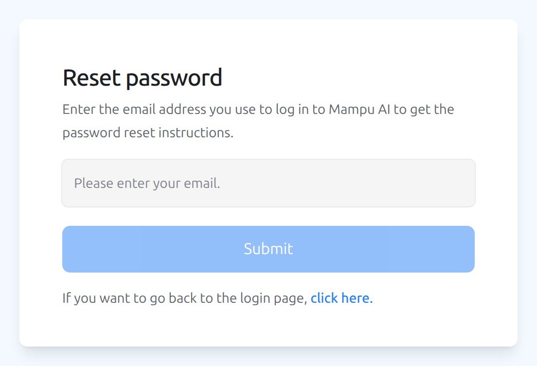 Halaman Reset password