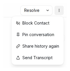 打开的对话顶部菜单中的 Share history again 选项
